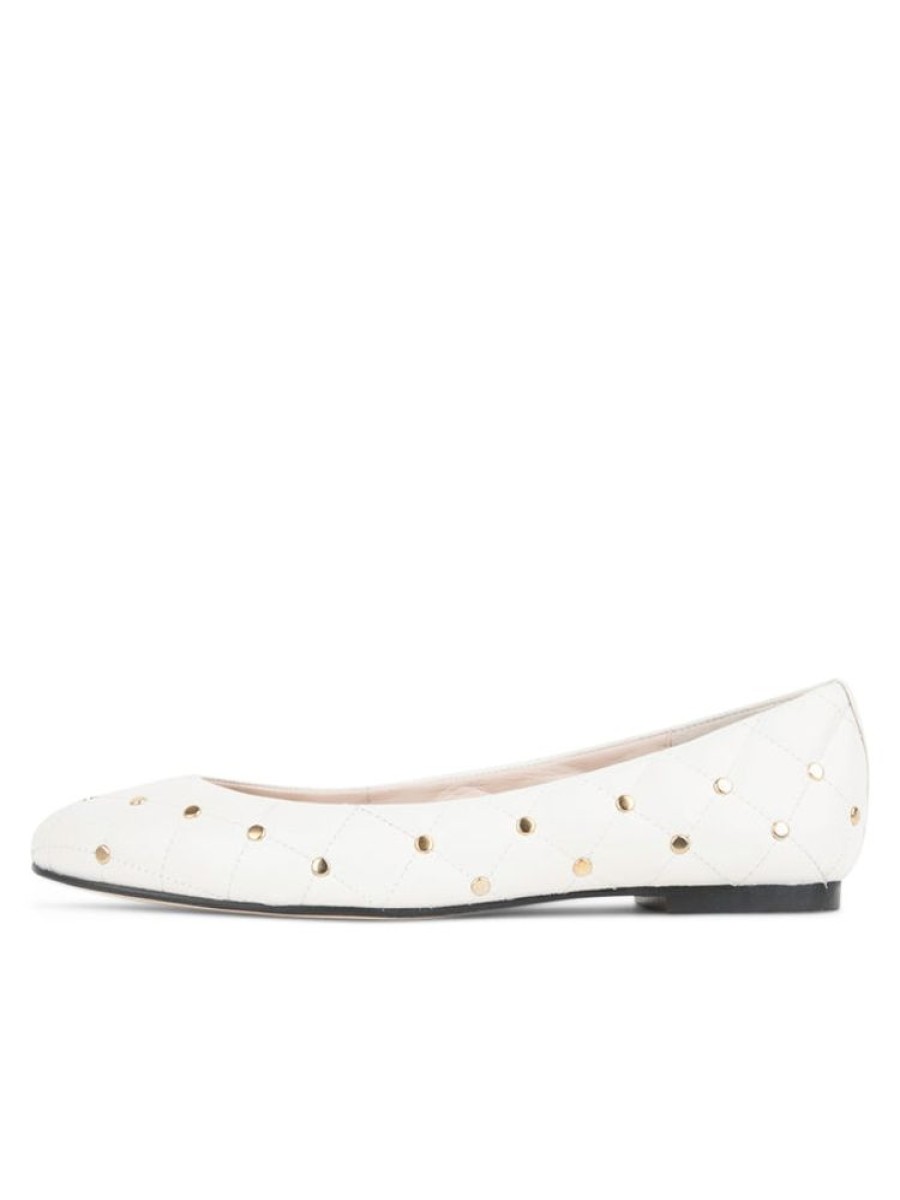 Casual Paul Mayer | Madison Quilted Leather Ballet Flat White Leather