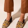 Smoking Slippers By Paige | Needlepoint Loafer Big Cat On Black