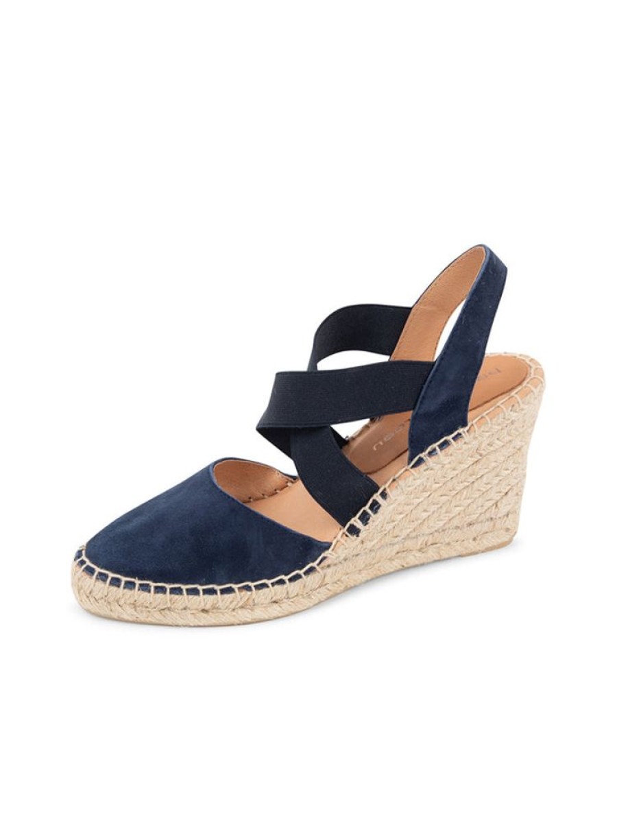 Wedges Patricia Green | Mila Espadrille With Elastic Straps Navy