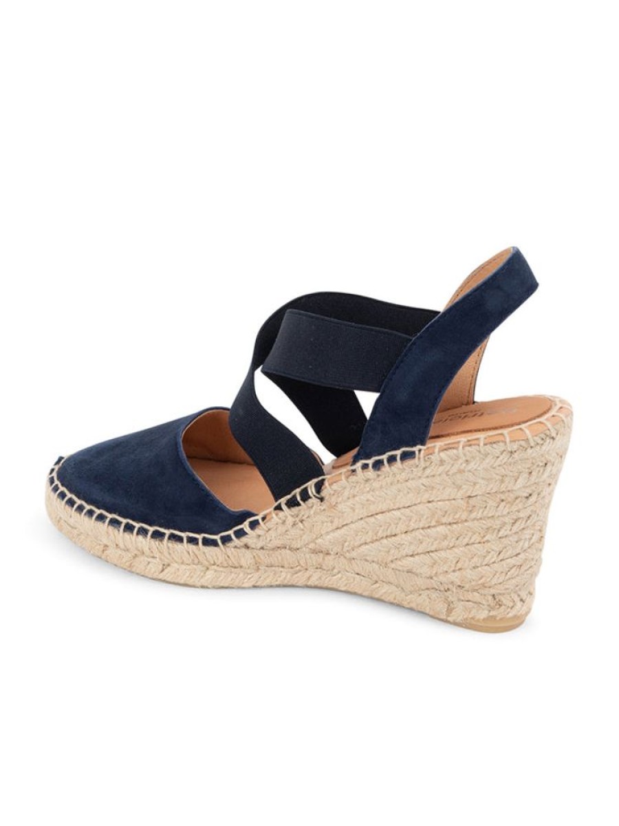 Wedges Patricia Green | Mila Espadrille With Elastic Straps Navy