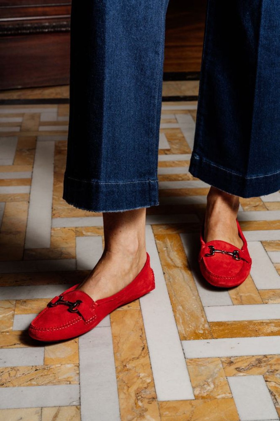 Loafers Oxfords Patricia Green Carrie Driving Moccasin Red Vaatteetshop