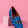 Smoking Slippers By Paige | Needlepoint Loafer In Honeycomb Blue