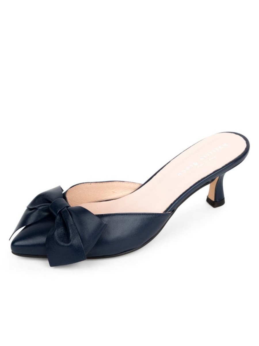 Clogs & Mules Patricia Green | Malibu Kitten Heel Mule Navy