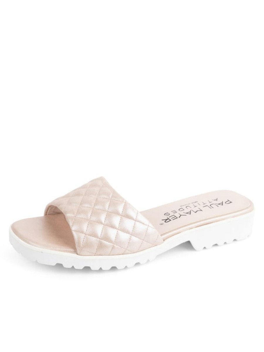 Sport Paul Mayer | Park Quilted Lug Sole Sandal Metallic Pearl