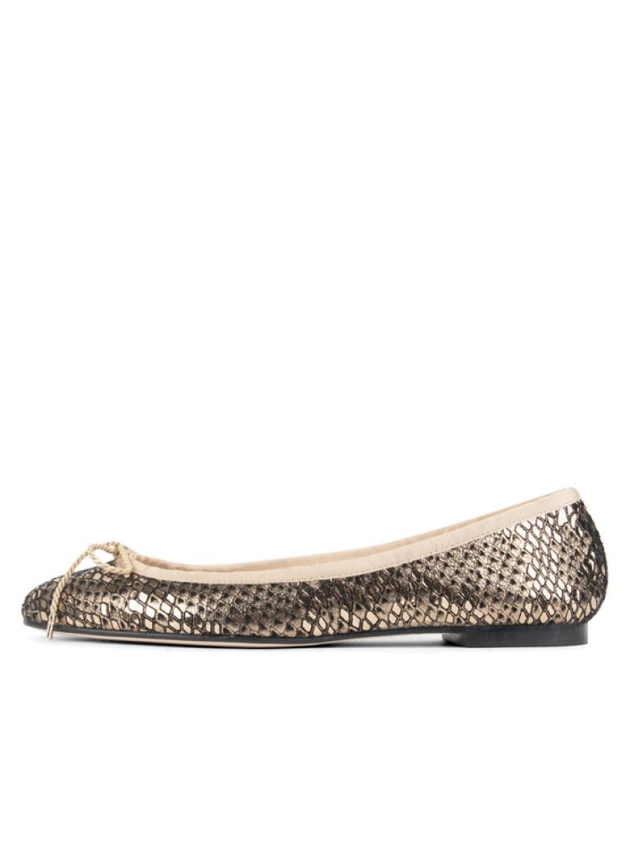 Evening Paul Mayer | Luxe Snake Ballet Flat Gold Snake