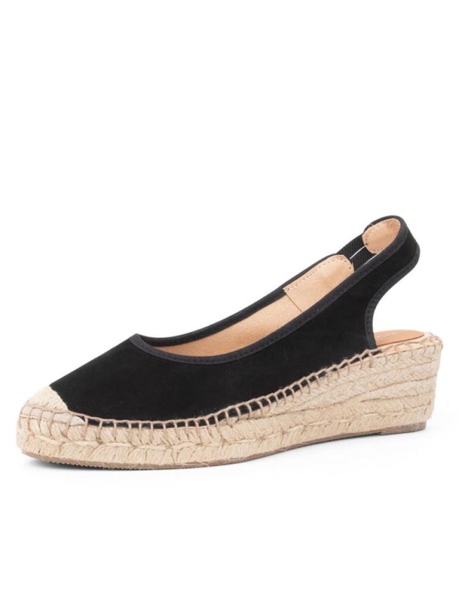 Espadrilles Patricia Green | Valencia Closed Toe Slingback Espadrille Black