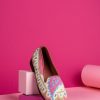 Smoking Slippers By Paige | Needlepoint Loafer In Preppy Paisley Pink