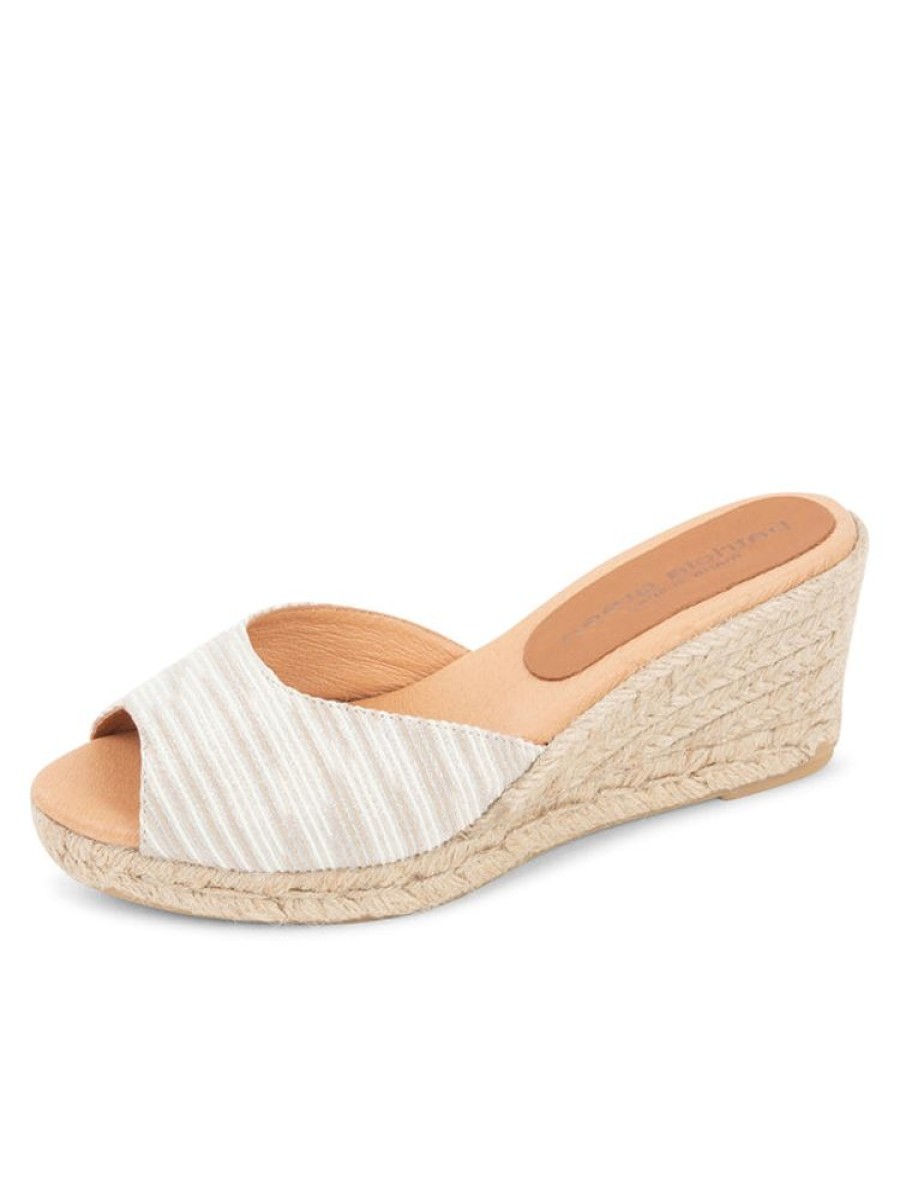 Wedges Patricia Green | Verona Slip On Espadrille Metallic Pearl