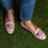 Smoking Slippers By Paige | Needlepoint Loafer In American Flag Tan