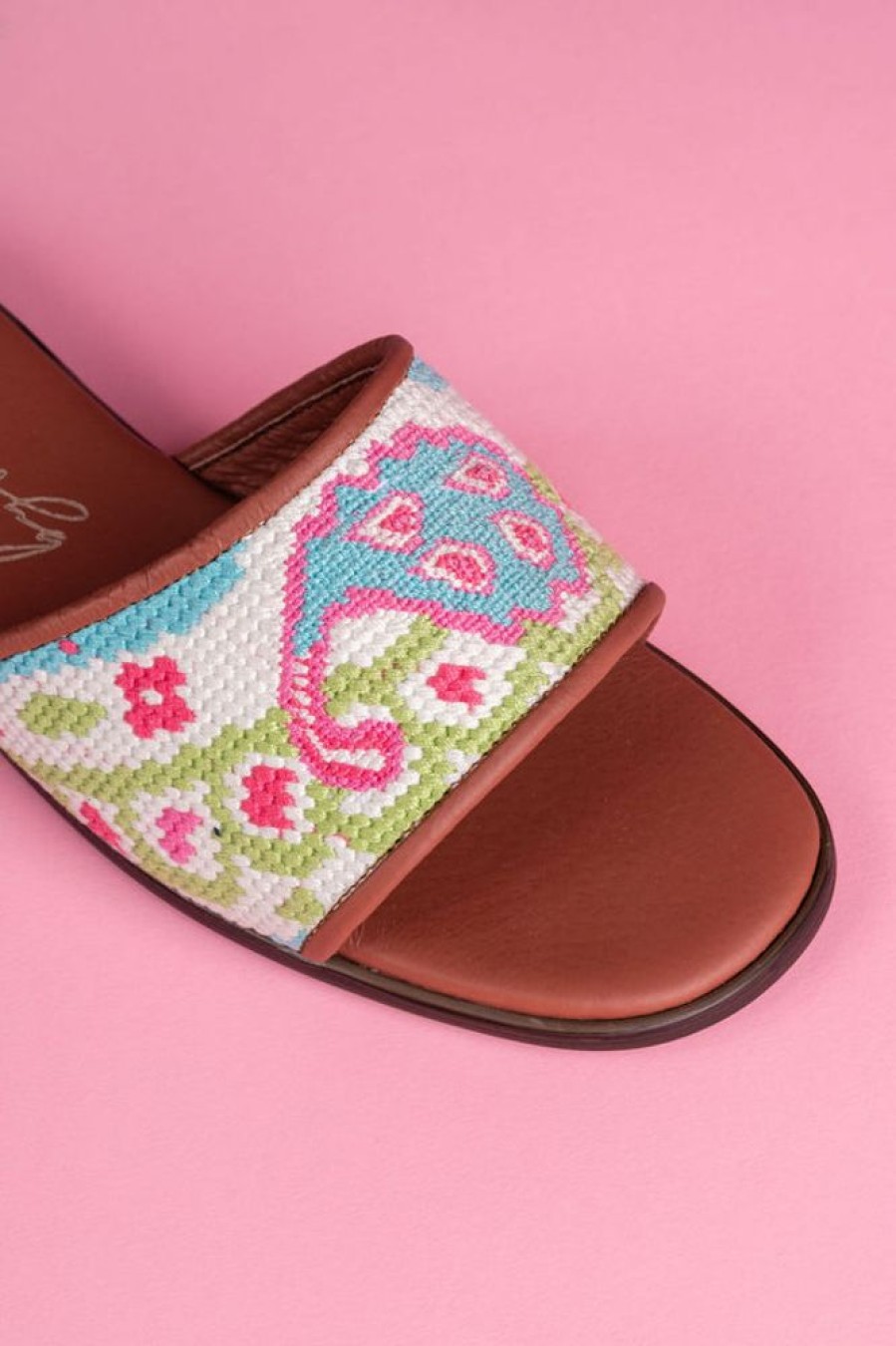 Sandals By Paige | Needlepoint Sandal In Preppy Paisley Turq