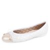 Sport Paul Mayer | Best Quilted Leather Ballet Flat Metallic Pearl/White