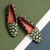 Smoking Slippers By Paige | Needlepoint Loafer In Leopard Navy/Lime