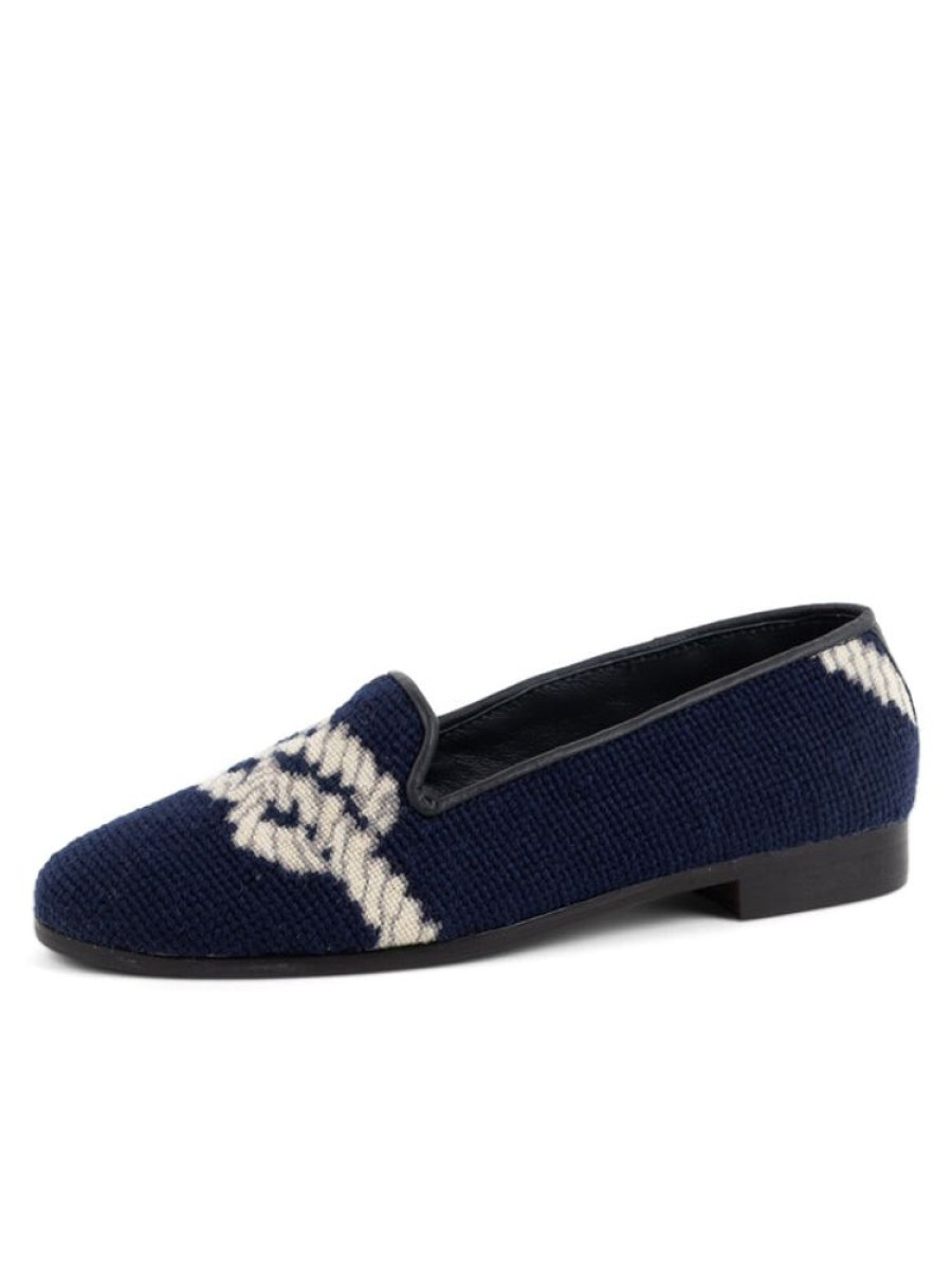 Smoking Slippers By Paige | Needlepoint Loafer Knot